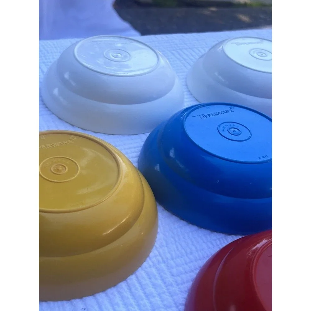 Vintage Tupperware 7 Bowl Set 1960s 1970s Harvest Colors USA 800-10